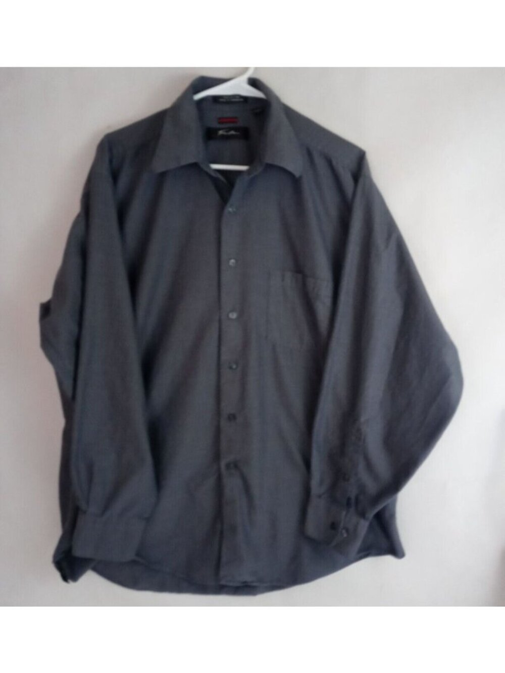 Fubu The Collection Men's Dark Gray Dress Shirt Size Large 34/35 Neck 16 & 1/2